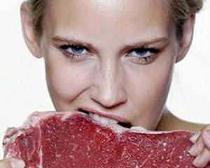 woman-eating-meat